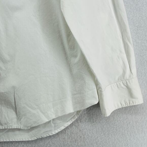 GARNET HILL Shirt 8 M Organic Pima Cotton Woven Button Up Long Sleeve White - Picture 9 of 15